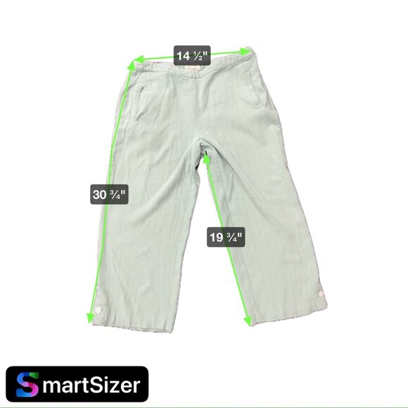 Tommy Bahama Womens Green Silk Cropped Pants Size 8 - Picture 8 of 9